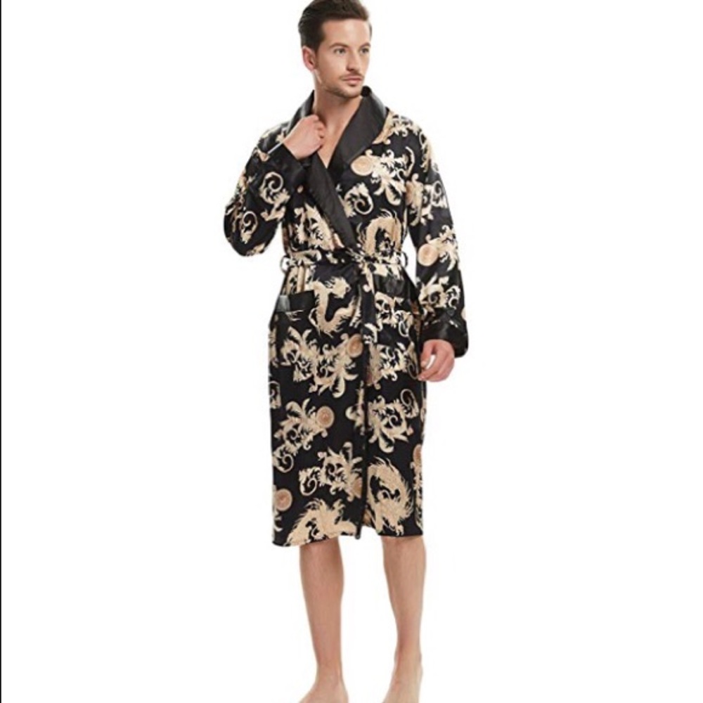 Satin Kimono Dragon Robe